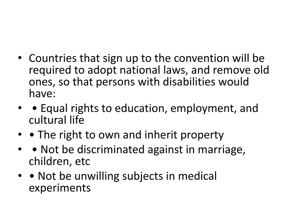 countries that sign up to the convention will