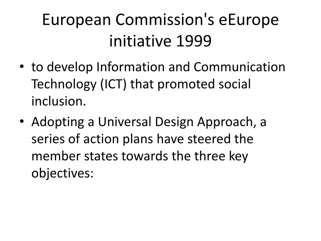 european commission s eeurope initiative 1999