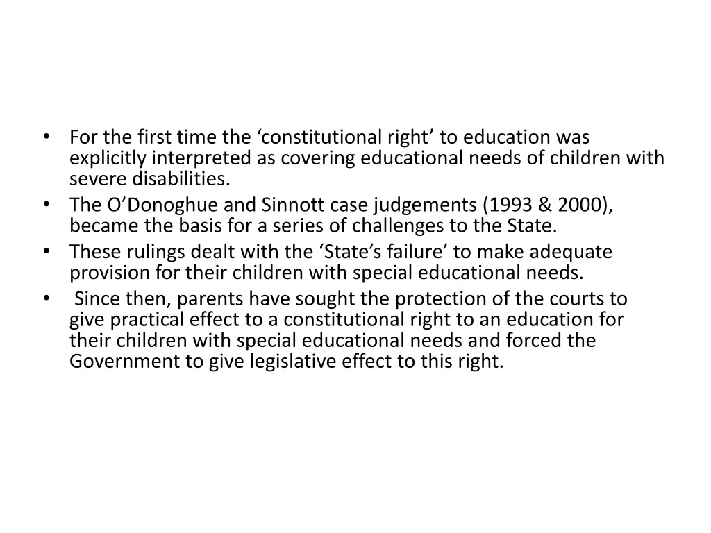 for the first time the constitutional right