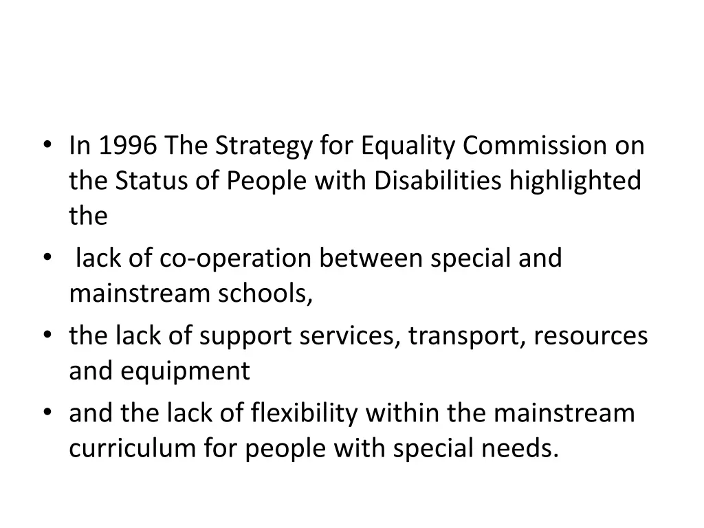 in 1996 the strategy for equality commission