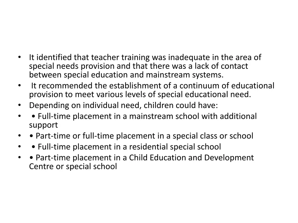 it identified that teacher training