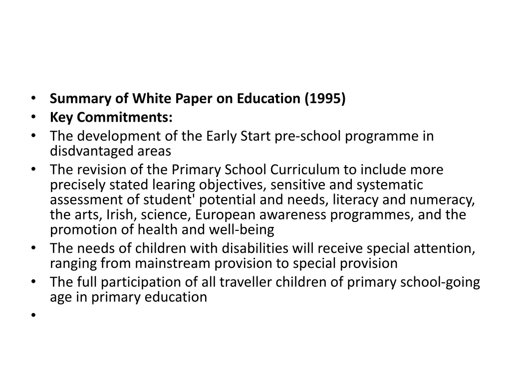 summary of white paper on education 1995