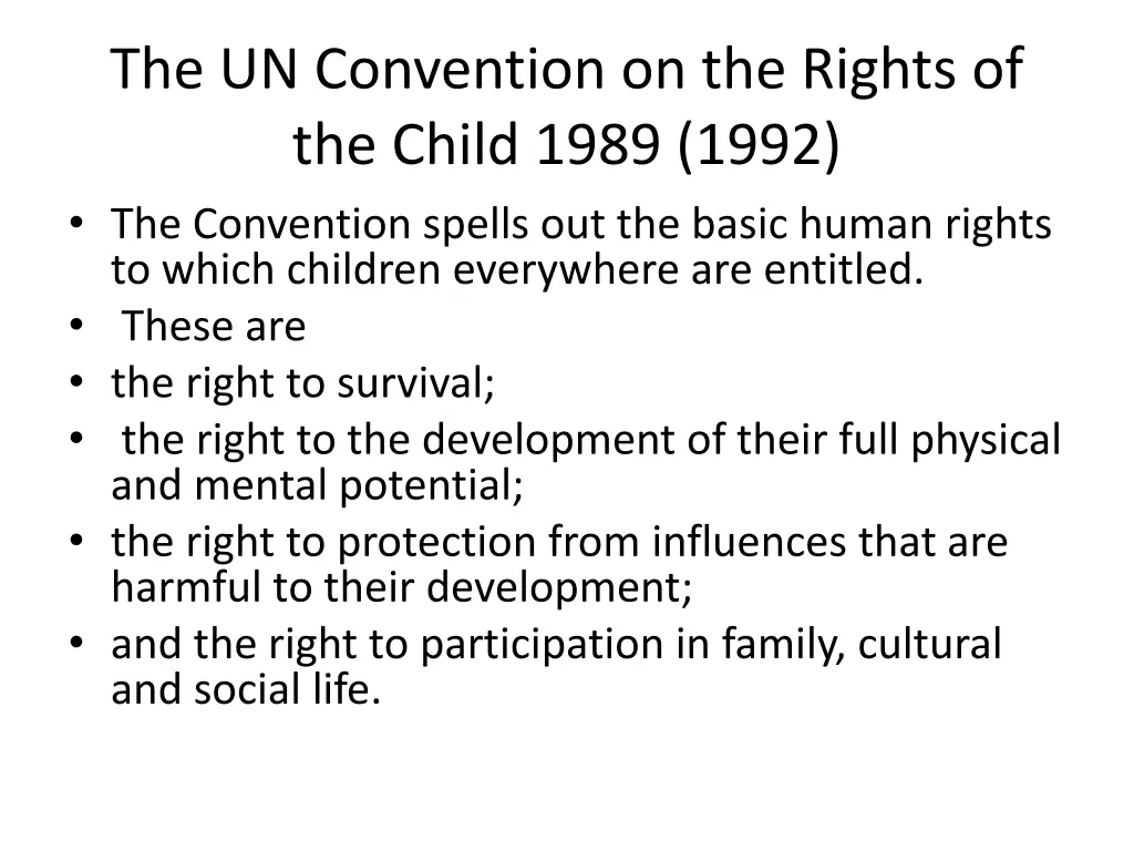 the un convention on the rights of the child 1989