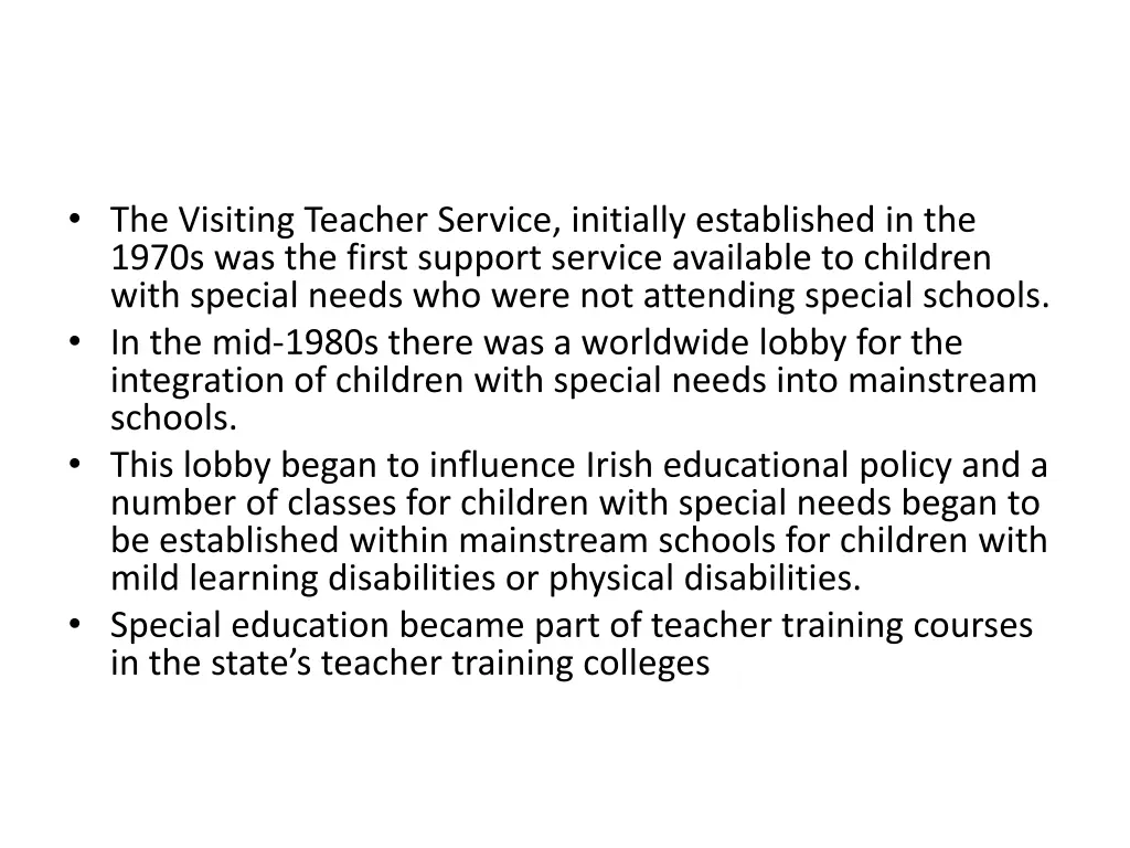 the visiting teacher service initially