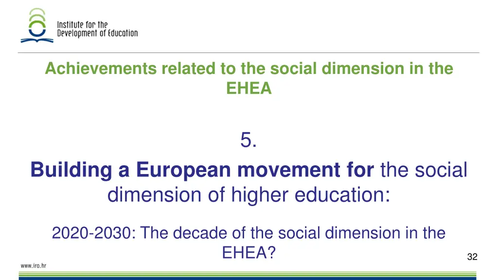 achievements related to the social dimension 6