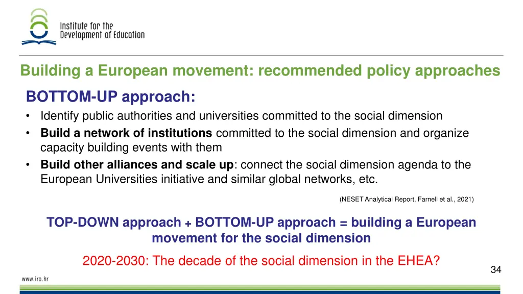 building a european movement recommended policy 1