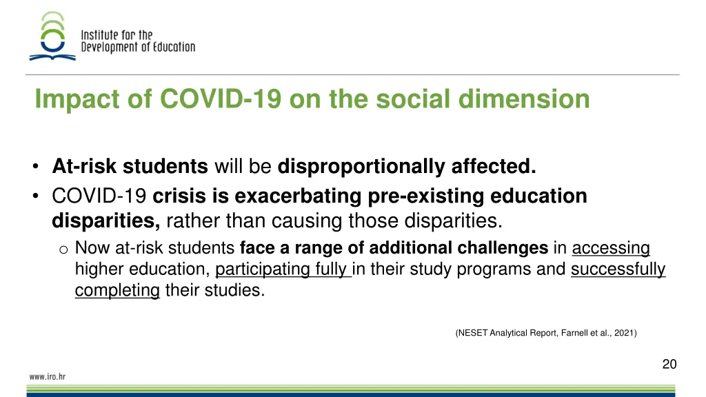impact of covid 19 on the social dimension