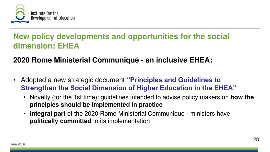 new policy developments and opportunities 1
