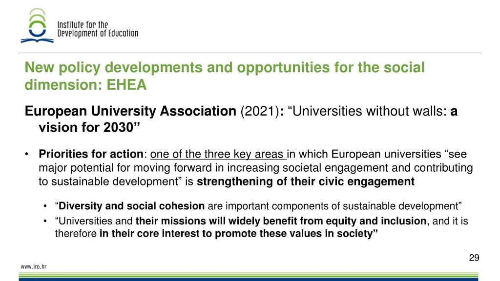 new policy developments and opportunities 2