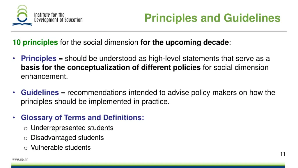 principles and guidelines