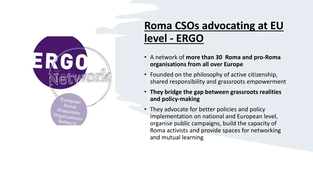 roma csos advocating at eu level ergo