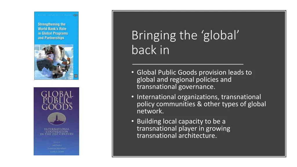 bringing the global back in