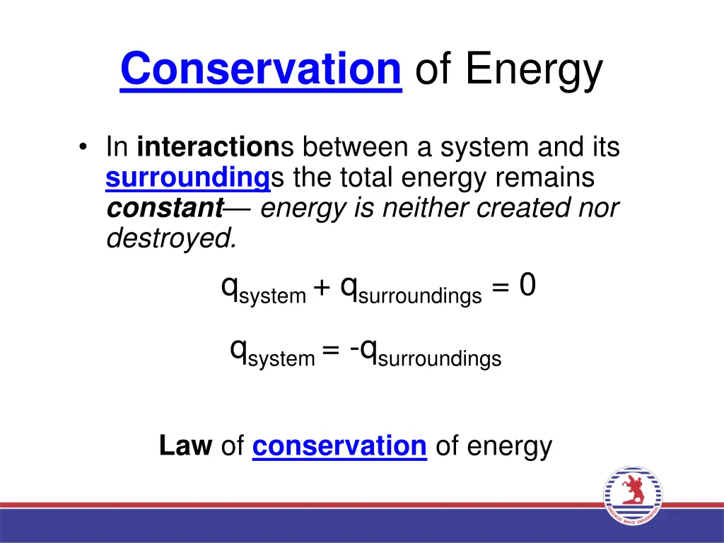 conservation of energy