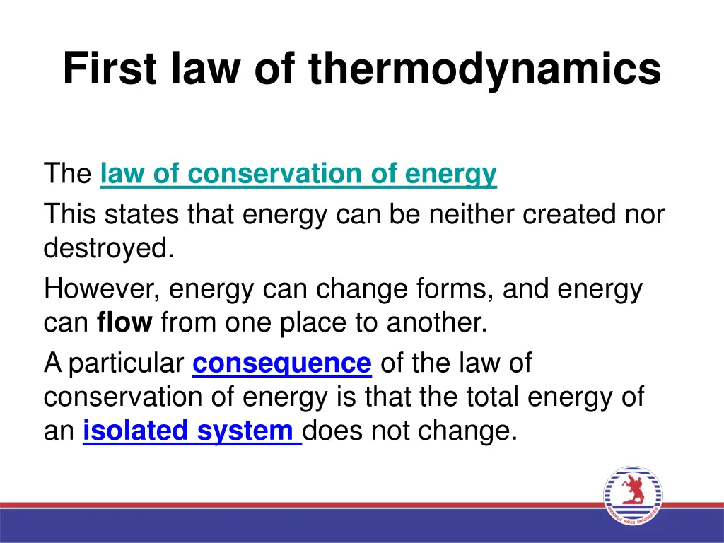 first law of thermodynamics