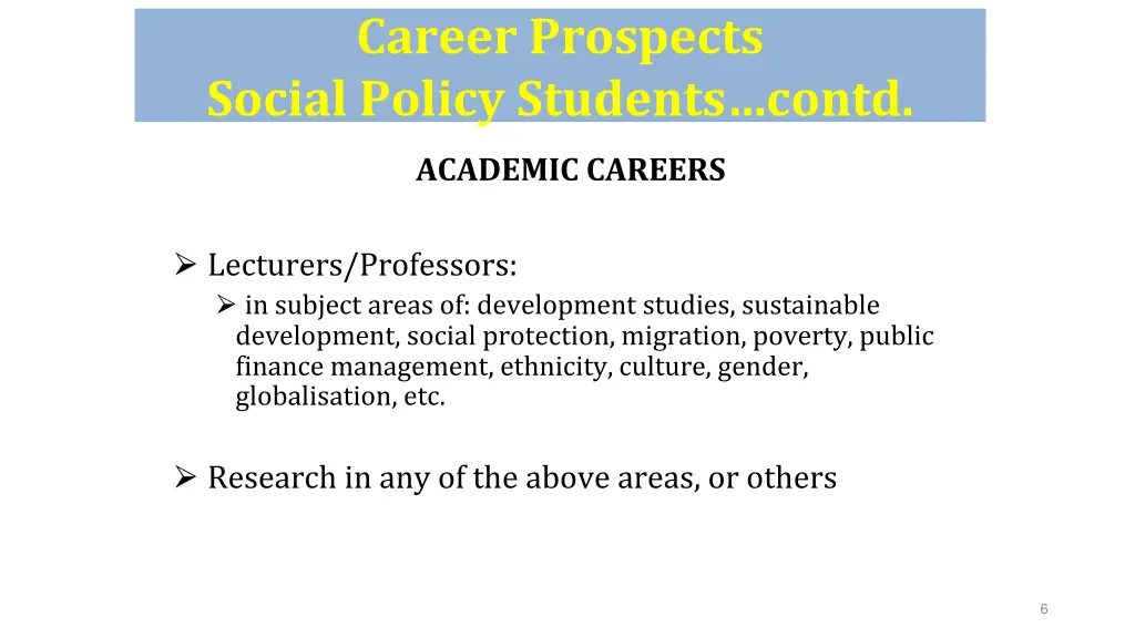 career prospects social policy students contd