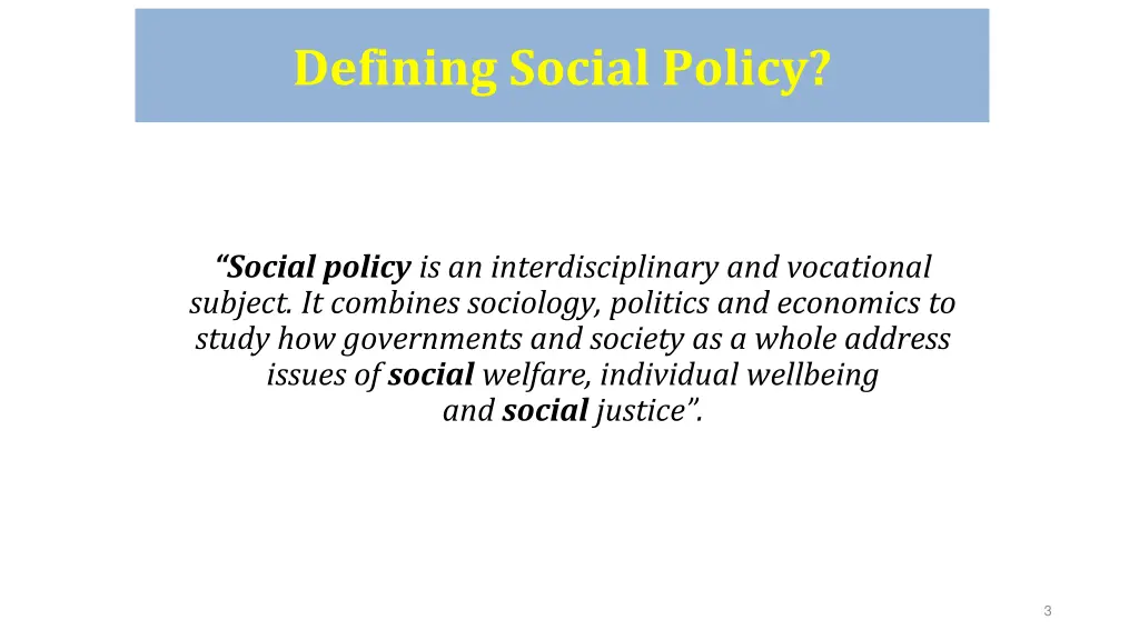 defining social policy