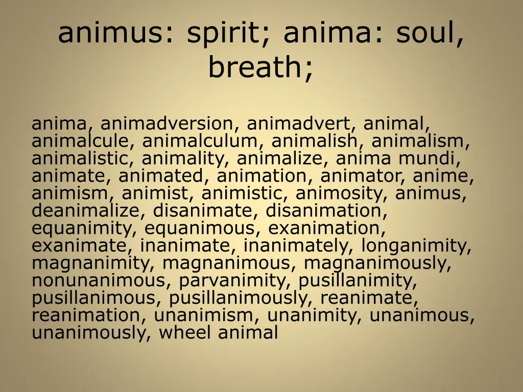 animus spirit anima soul breath