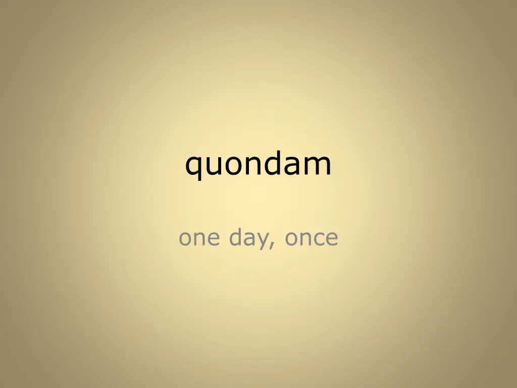 quondam