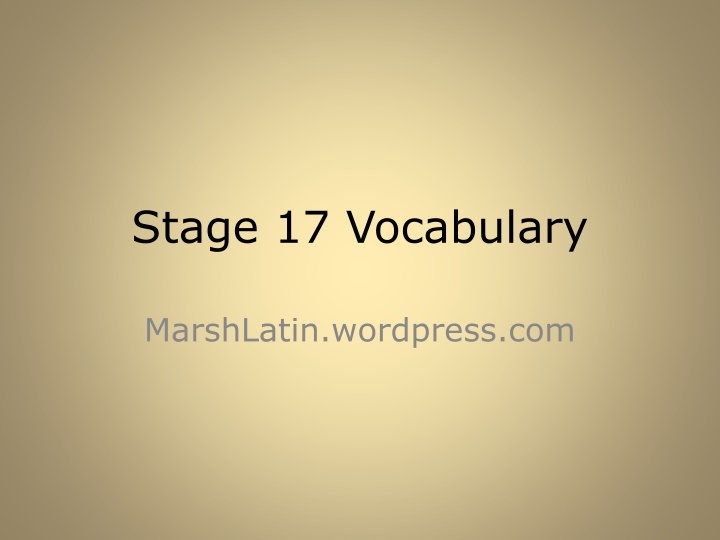 stage 17 vocabulary
