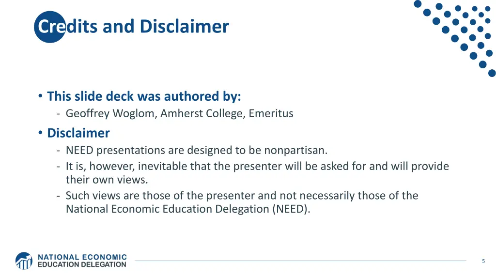 credits and disclaimer