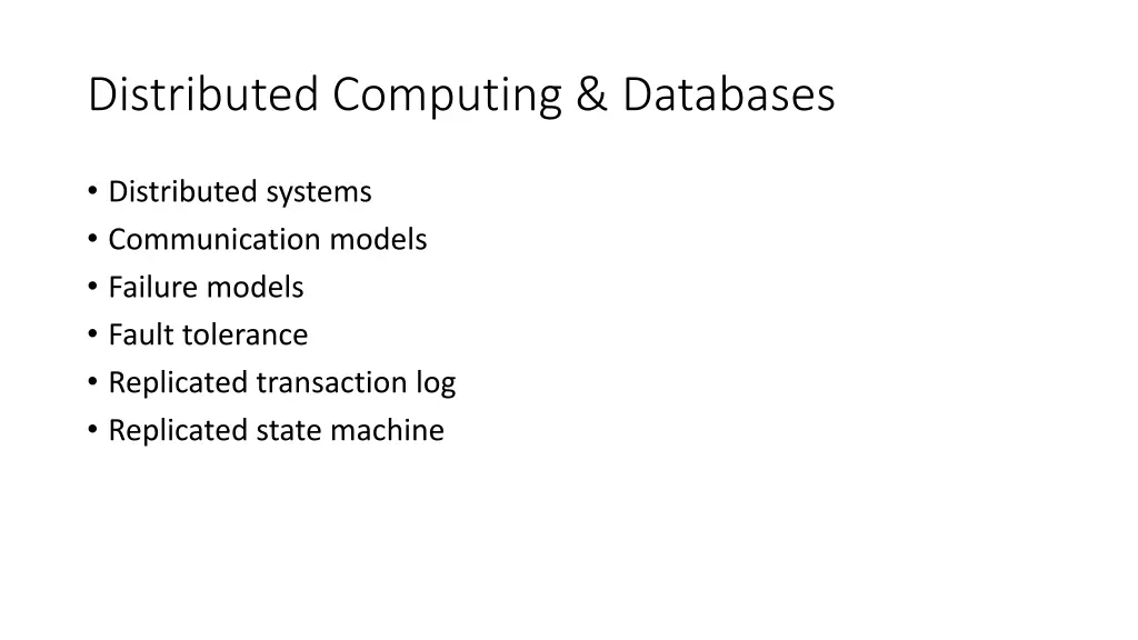 distributed computing databases