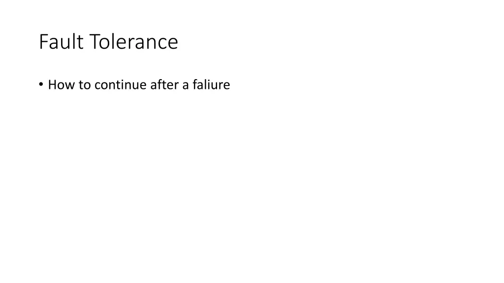 fault tolerance