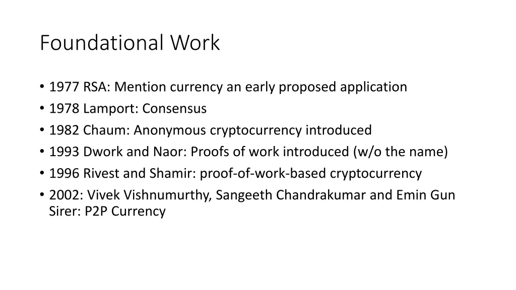 foundational work