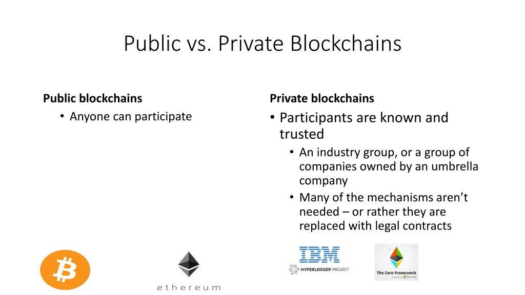public vs private blockchains