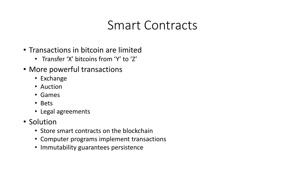 smart contracts