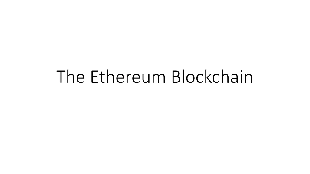 the ethereum blockchain