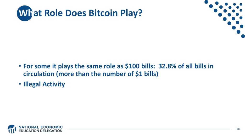 what role does bitcoin play