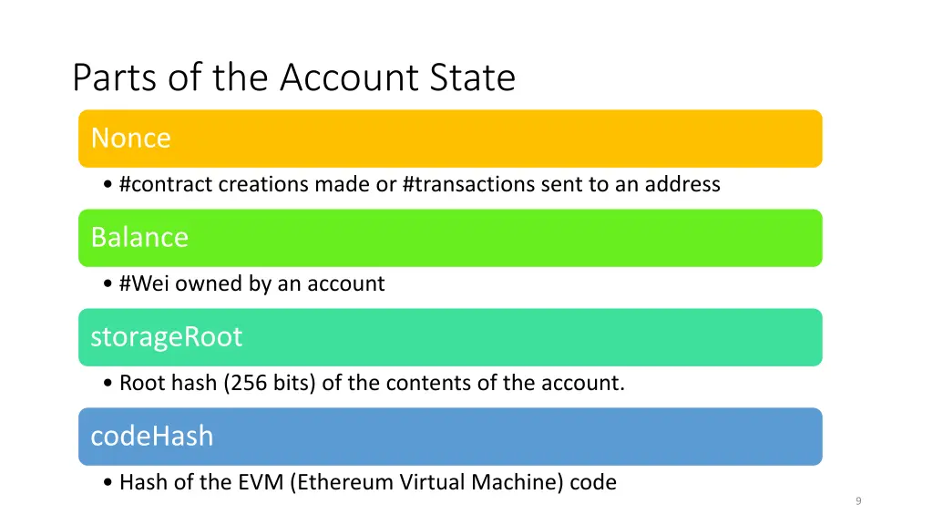 parts of the account state