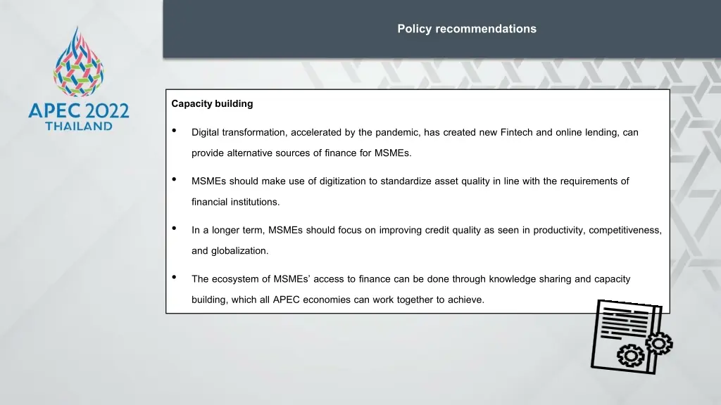policy recommendations