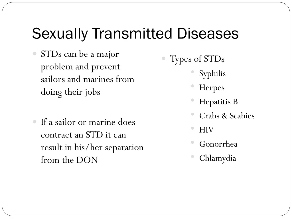 sexually transmitted diseases