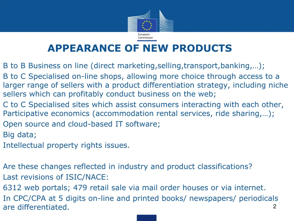 appearance of new products