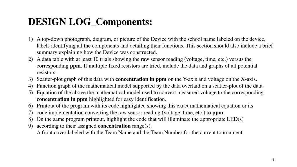 design log components