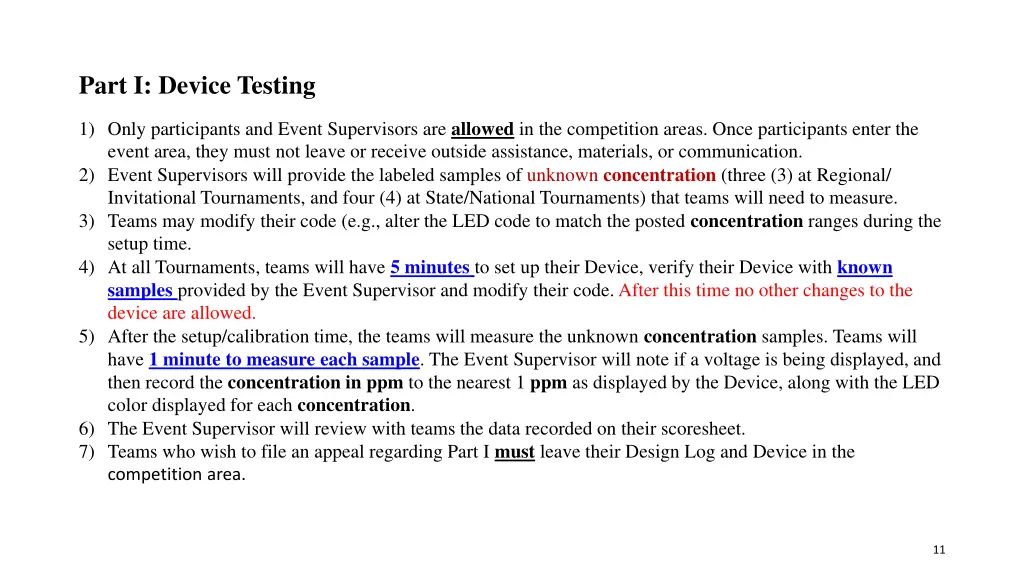 part i device testing