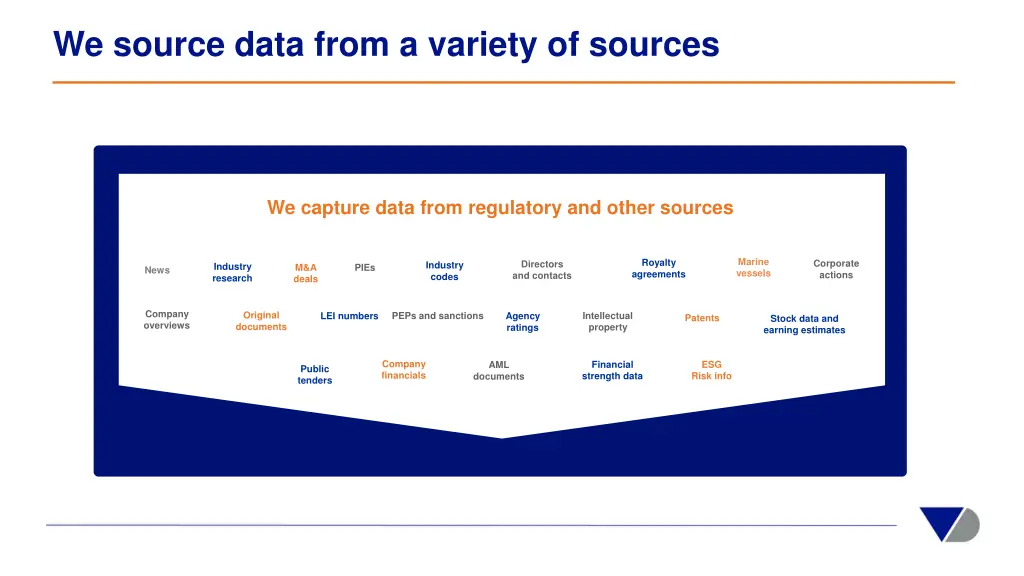 we source data from a variety of sources