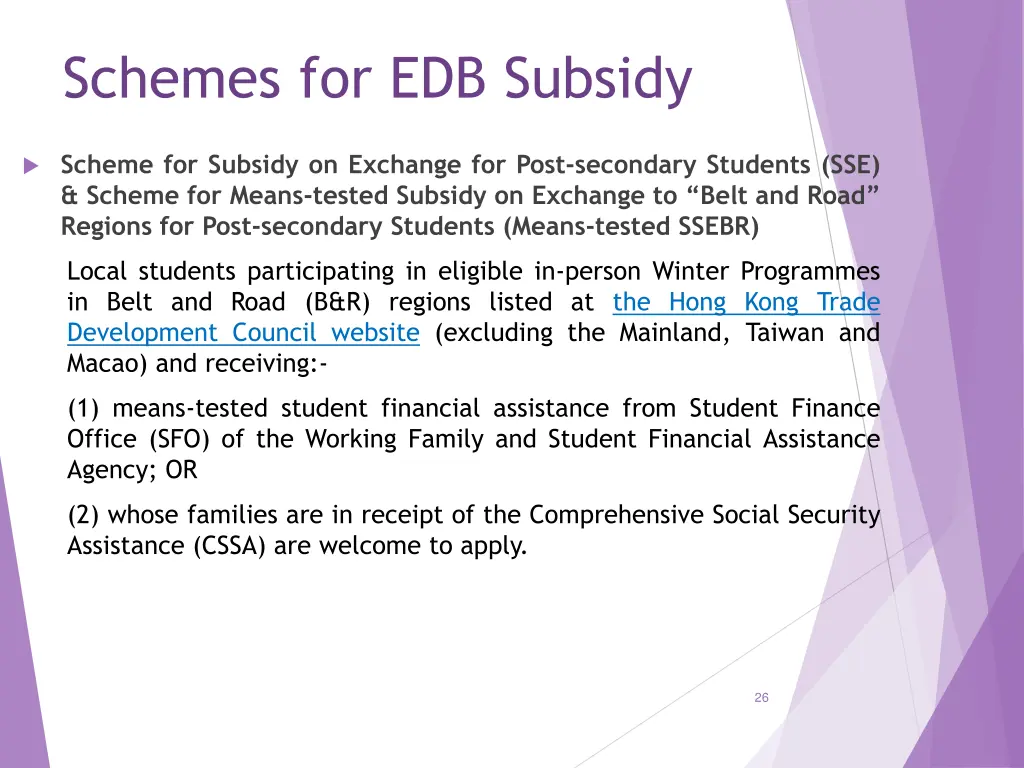 schemes for edb subsidy
