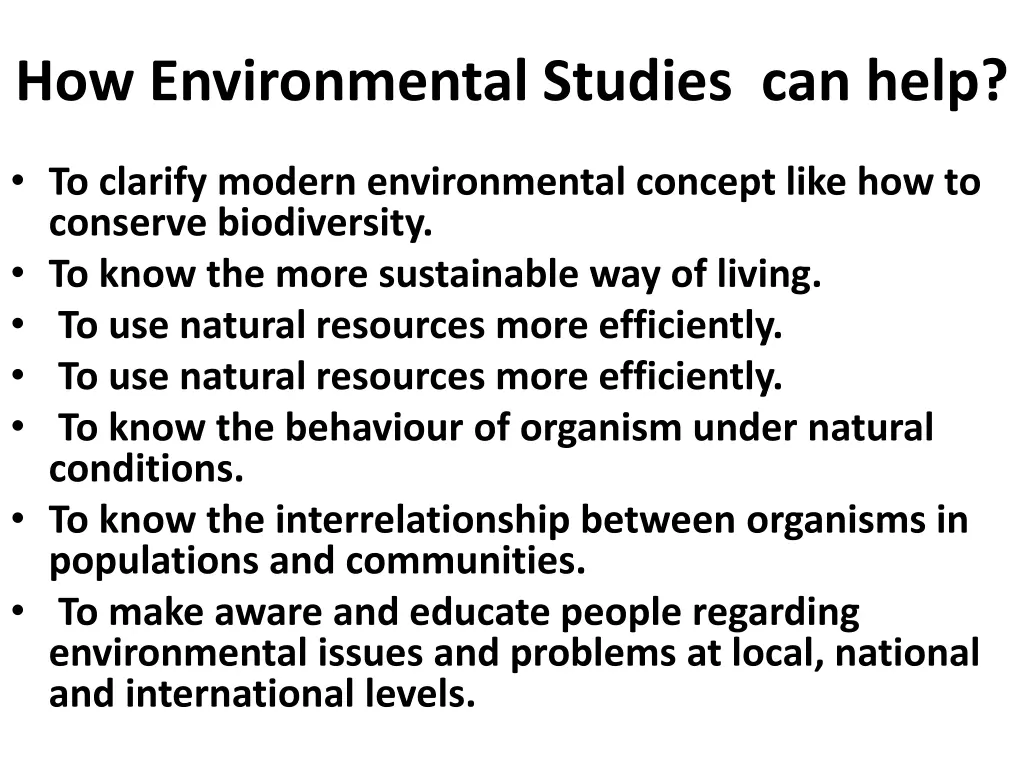 how environmental studies can help