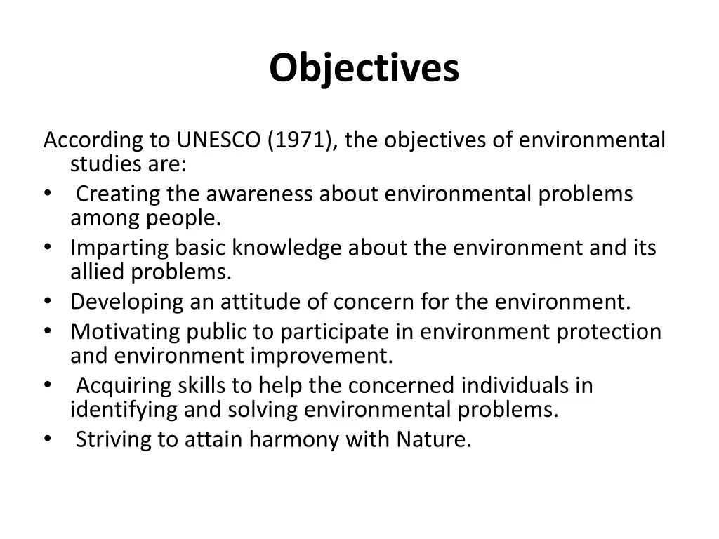 objectives