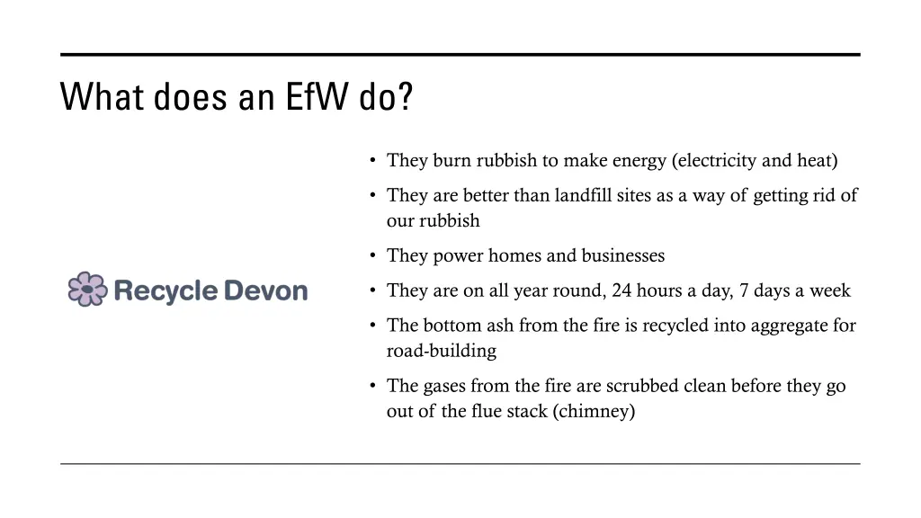what does an efw do