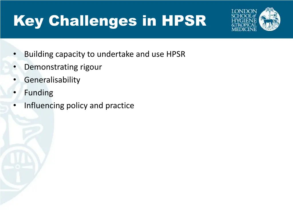 key challenges in hpsr