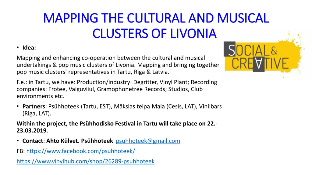 mapping the cultural and musical mapping