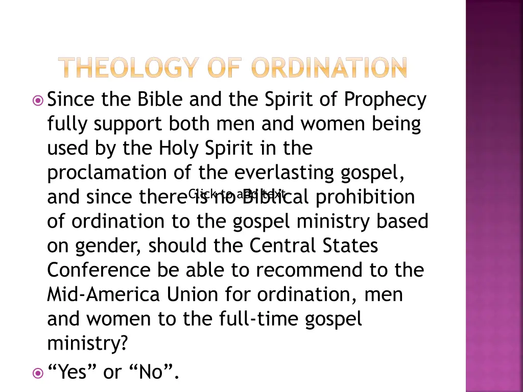 theology of ordination since the bible