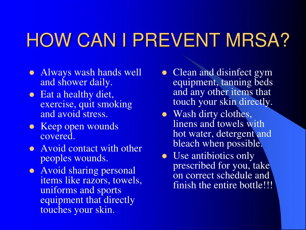 how can i prevent mrsa