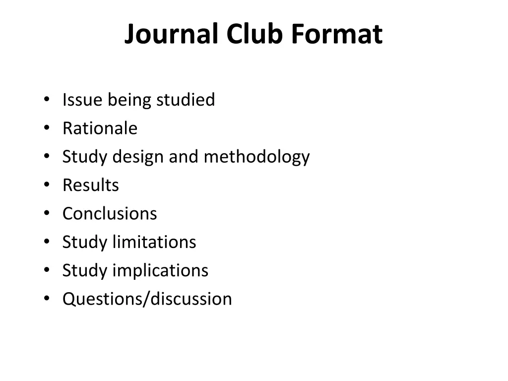 journal club format