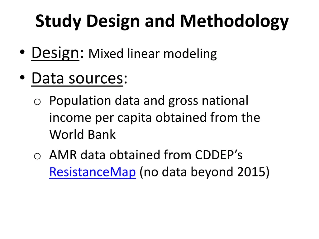 study design and methodology