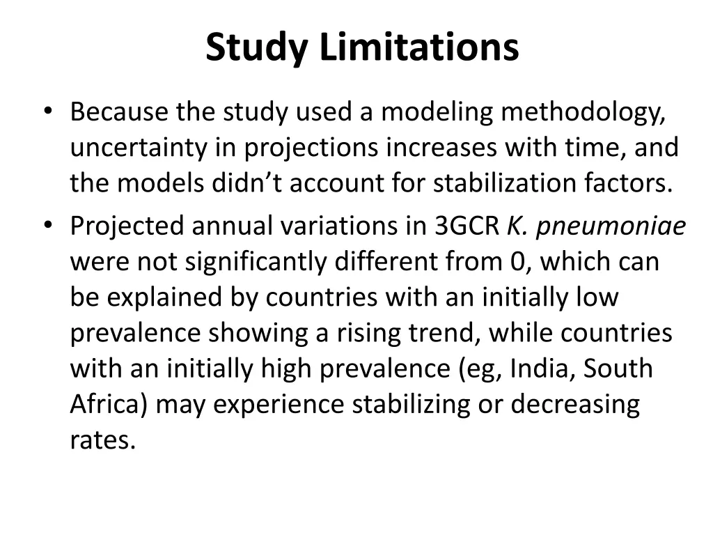 study limitations