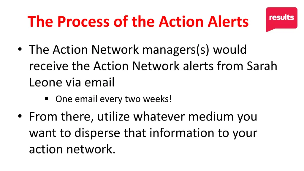 the process of the action alerts